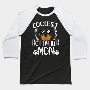 Glasses Coolest Rottweiler Dog Mom Baseball T-Shirt